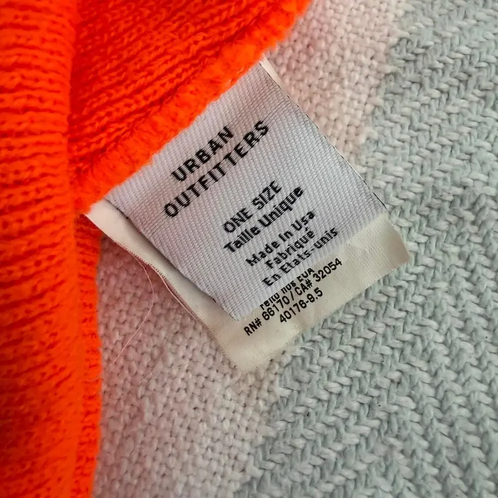 Urban outfitters neon orange beanie hat